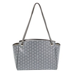 Bolso Goyard Rouette PM de lona revestida y piel gris Goyardine