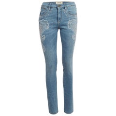 Roberto Cavalli Blue Embellished Denim Jeans M Waist 24"