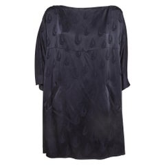 Kenzo mini-robe ajustée en satin à motifs bleu marine S