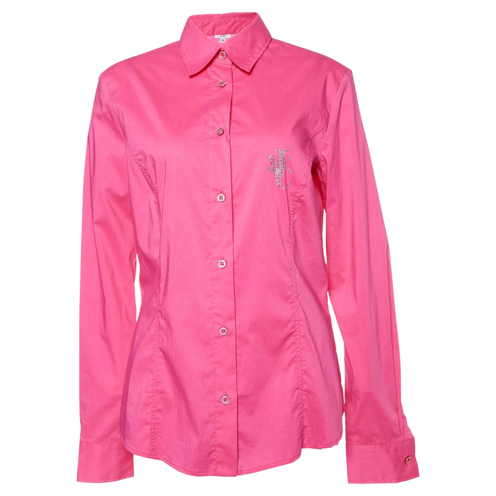 Chemise Versace Jeans Couture rose en coton avec logo M