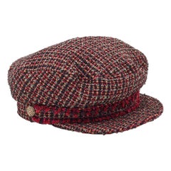 Chanel Multicolor Tweed Newsboy Cap S