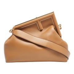 Fendi Brown Leather Medium First Shoulder Bag