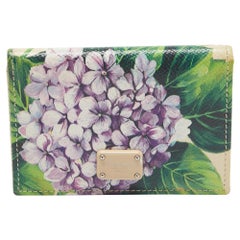 Dolce & Gabbana Mehrfarbiges Leder-Kartenetui mit Blumendruck und Leder-Kartenetui