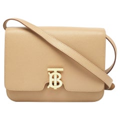 Burberry Beige Grain Leather Medium TB Shoulder Bag
