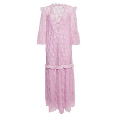 Self-Portrait Purple Lace V Neck Maxi Dress M