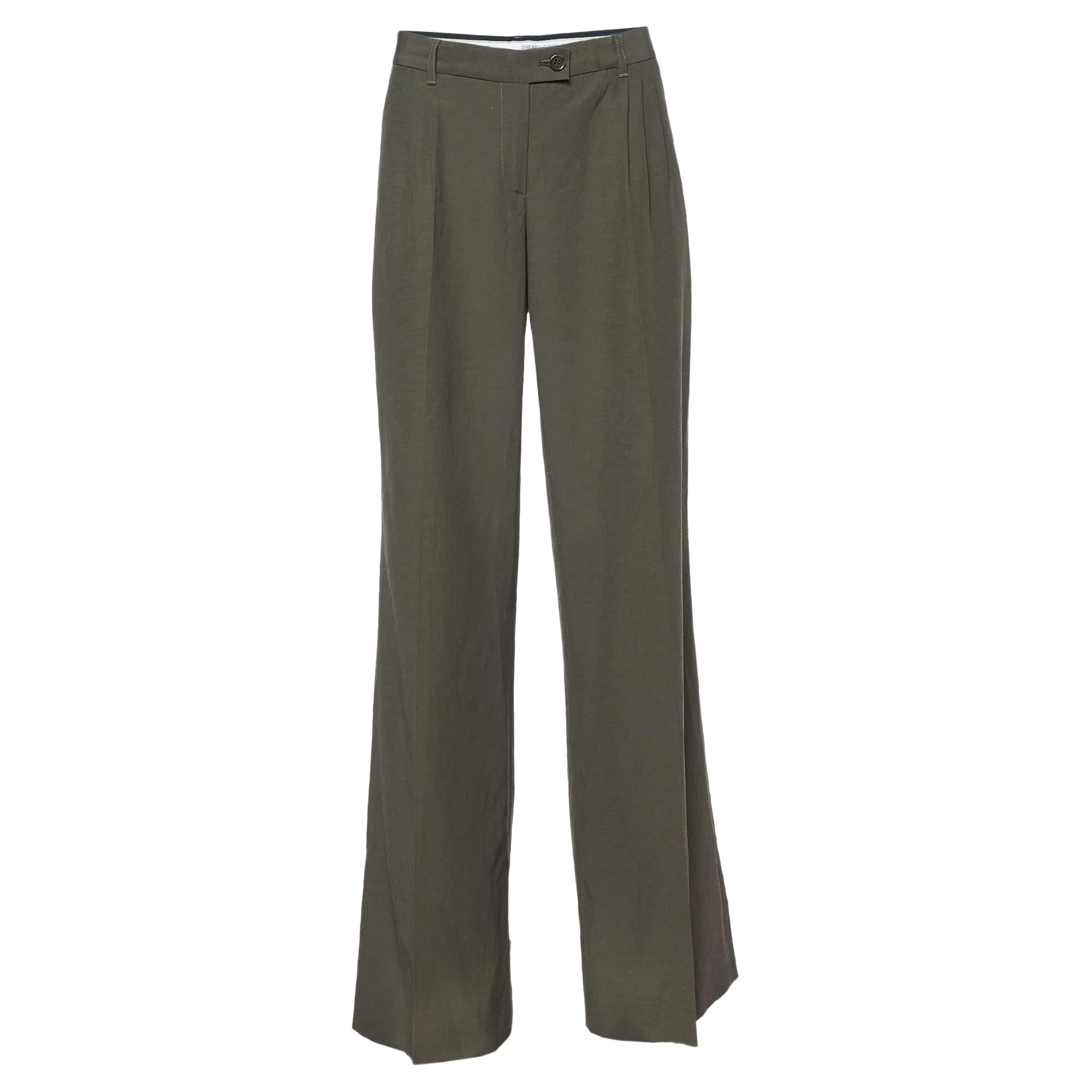 Pantalon large Moschino Cheap and Chic vert en coton mélangé M