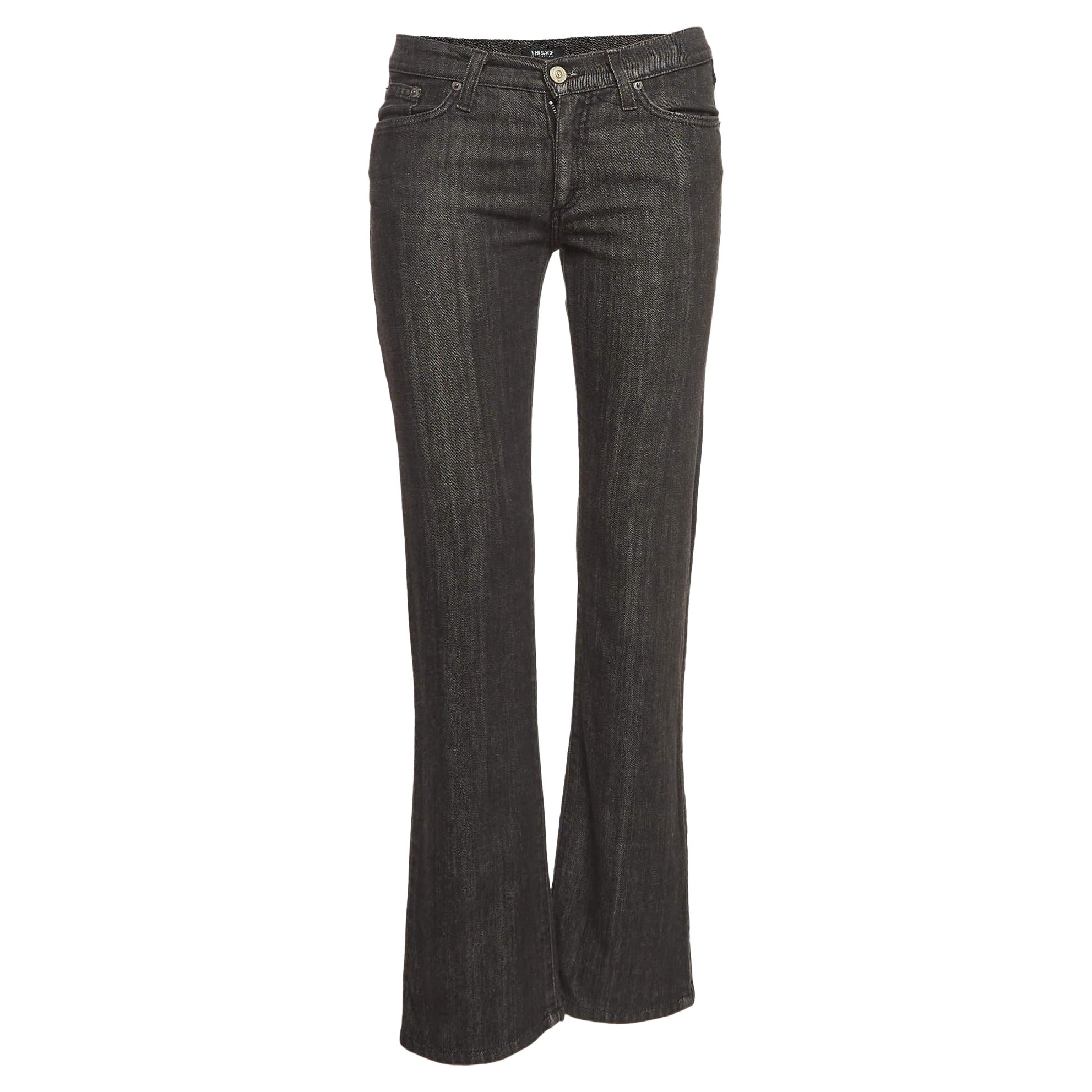 Versace Jeans Couture Vaqueros Bordados Negros M Cintura 30