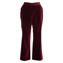 Stella McCartney Bordeaux Velvet Straight Leg Trousers M