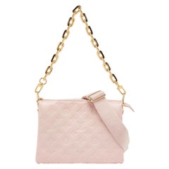 Louis Vuitton Soft Rose Pink Monogram Embossed Leather Coussin PM Bag
