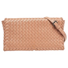 Bottega Veneta Beige Intrecciato Leather Olimpia Flap Shoulder Bag