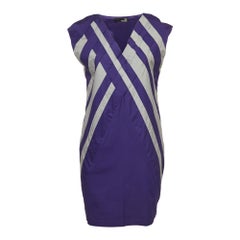 Love Moschino Purple Poplin Braided Detail Shift Dress M
