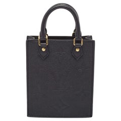 Louis Vuitton Black Monogram Empreinte Leather Petit Sac Plat Bag