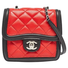 Chanel Tricolor Quilted Leather Mini Graphic Flap Bag