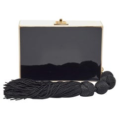 Chanel Beige/Black Satin Vintage Box Bag