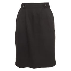 Moschino Cheap and Chic Gonna a Matita Plissettata in Jersey Nero M.