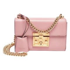 Gucci Light Pink Leather Small Padlock Shoulder Bag