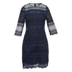 Maje Marinefarbenes Spitzen-Minikleid S