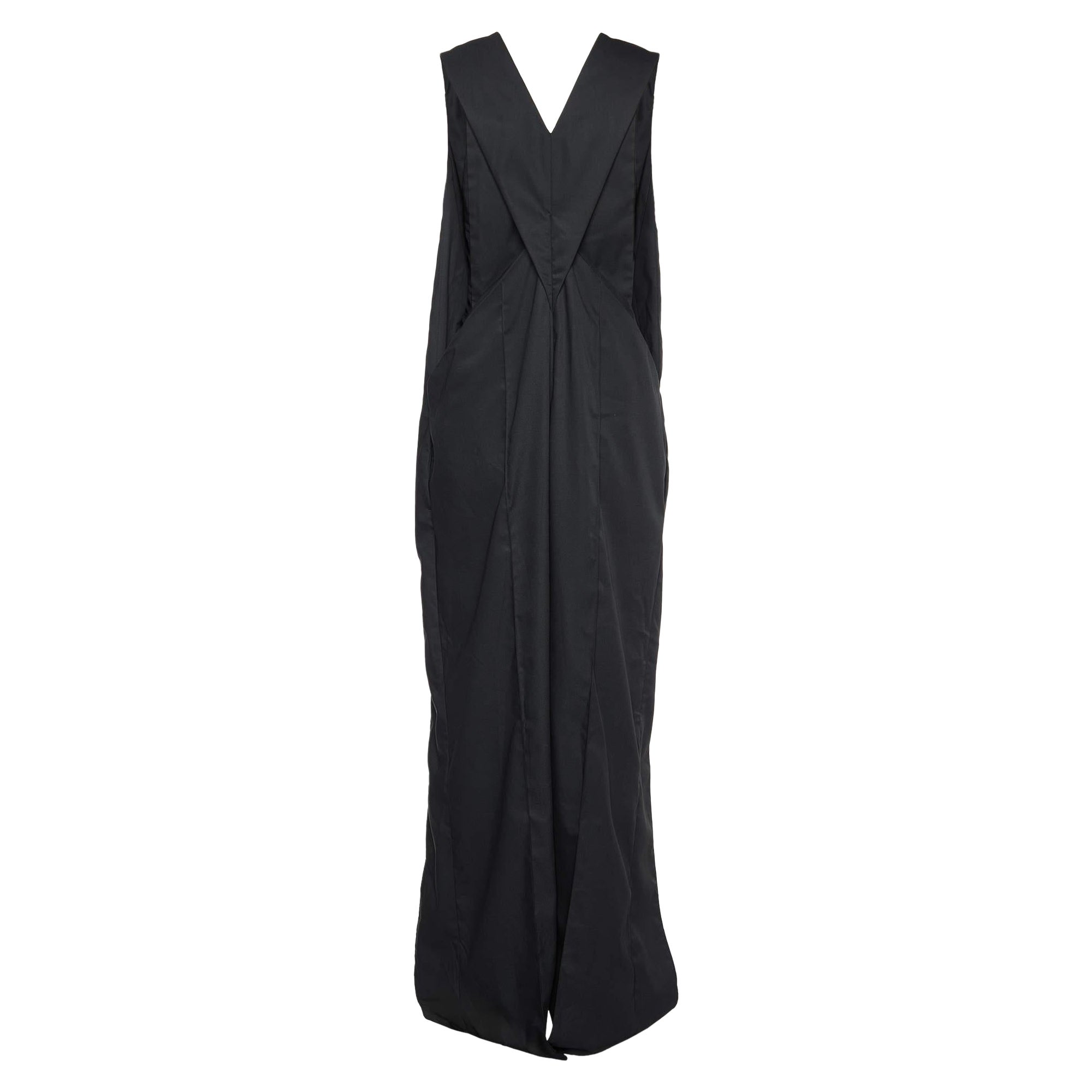 Kenzo Black Crepe V Neck Sleeveless Jumpsuit M For Sale