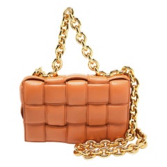 Bottega Veneta Brown Padded Leather Chain Cassette Shoulder Bag