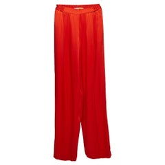Stella McCartney Red Satin Pantaloni a gamba dritta M