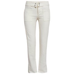 Gucci White Linen Cargo Trousers XS