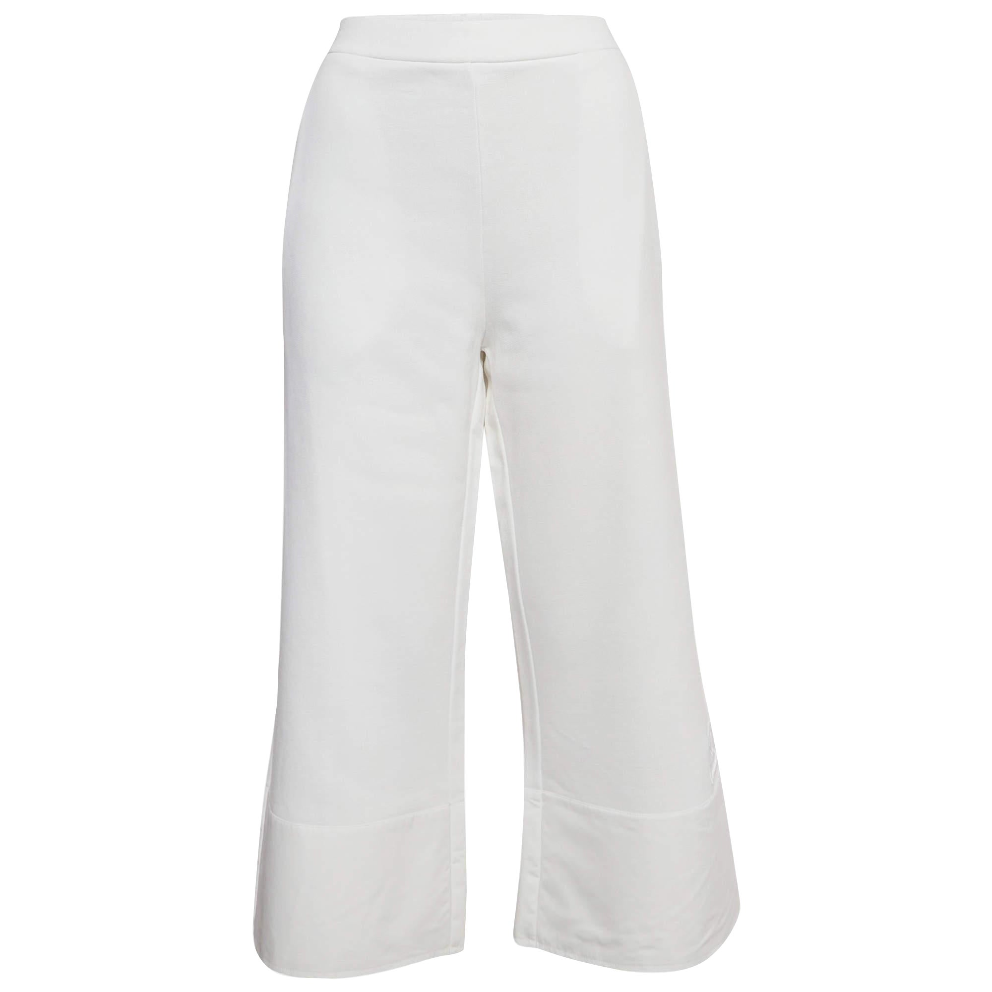 Stella McCartney White Cotton Wide-Leg Sweatpants M For Sale