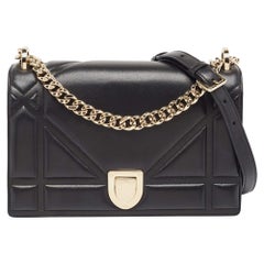 Dior Black Leather Medium Diorama Flap Shoulder Bag