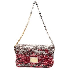 Dolce & Gabbana Pink/Silver Sequins Miss Charles Shoulder Bag
