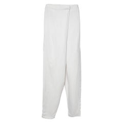 Pantalon portefeuille Stella McCartney en lin mélangé beige, taille S