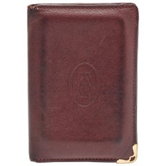 Cartier Burgundy Leather Must De Cartier Bifold Card Holder