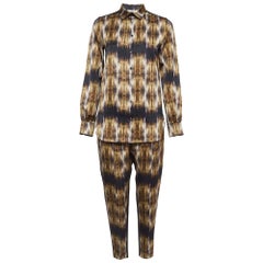 Tailleur pantalon Celine imprimé multicolore en soie mélangée S/M