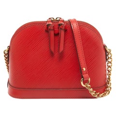 Louis Vuitton mini sac Alma en cuir épi rouge