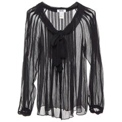 Moschino Cheap and Chic Camicetta nera in crepe plissettata S