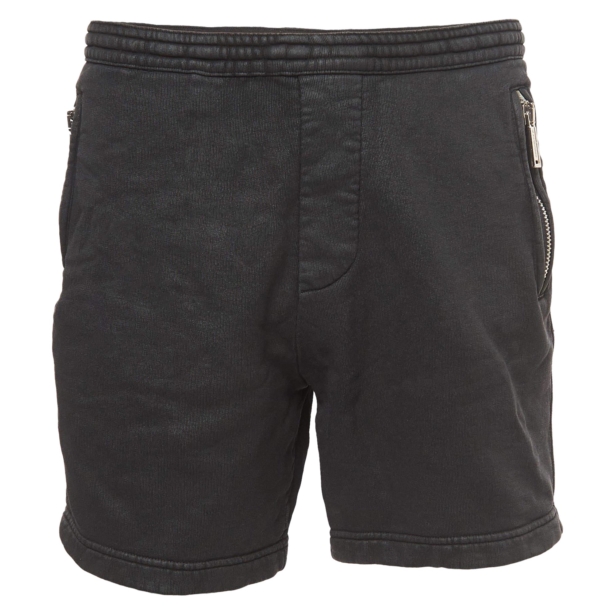 Dsquared2 Short à cordon de serrage en coton enduit noir S en vente