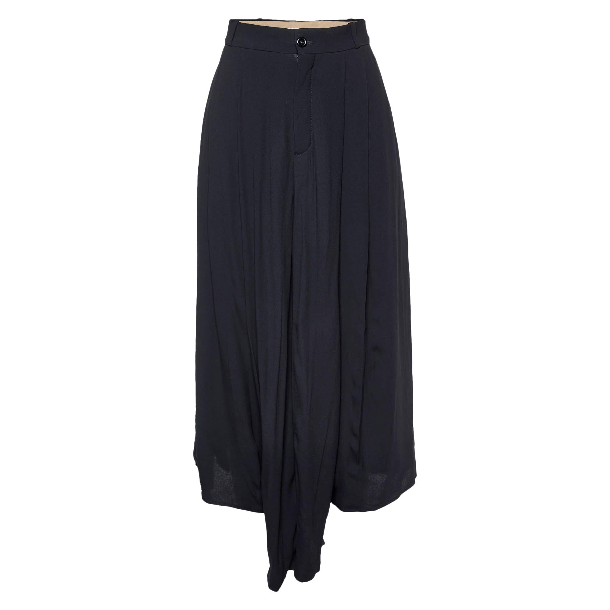 Chloe Black Crepe Flared Trousers S For Sale