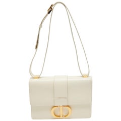 Dior Off -White Leather 30 Montaigne Shoulder Bag