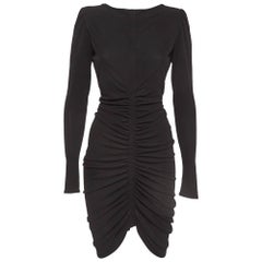 Givenchy Black Jersey Ruched Mini Dress S