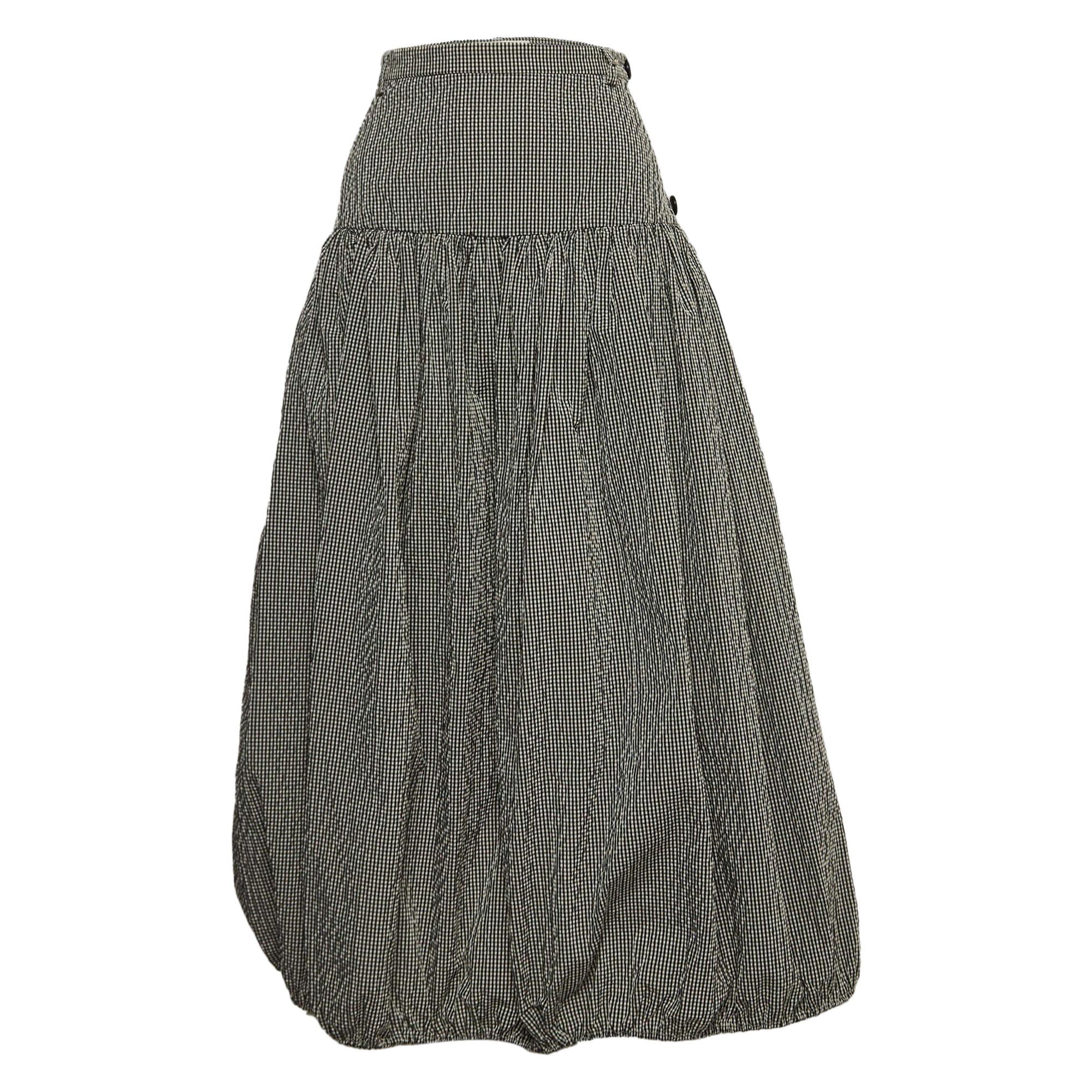 Sportmax Black/White Checked Synthetic Midi Skirt M For Sale