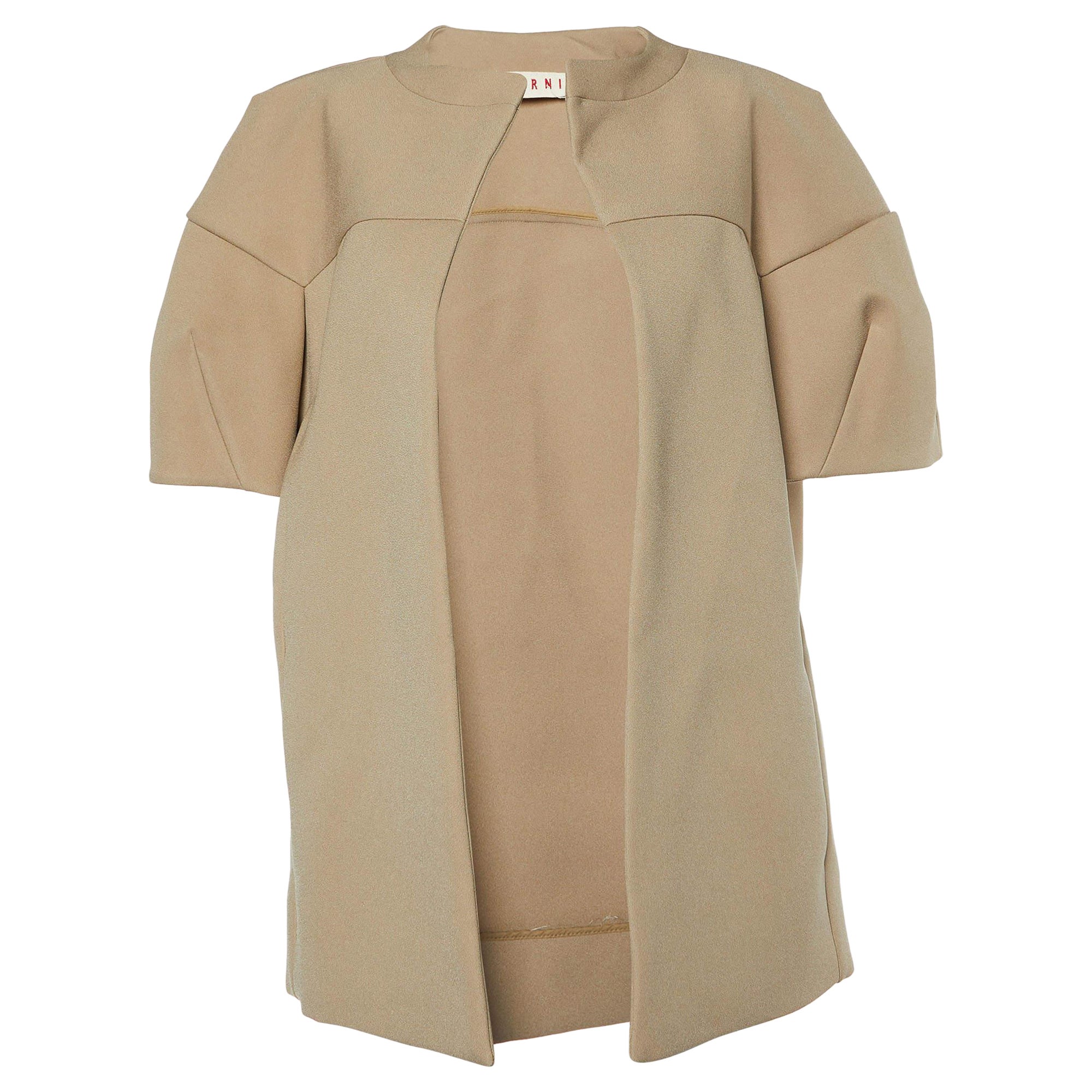 Marni - Giacca aperta sul davanti in crepe beige S