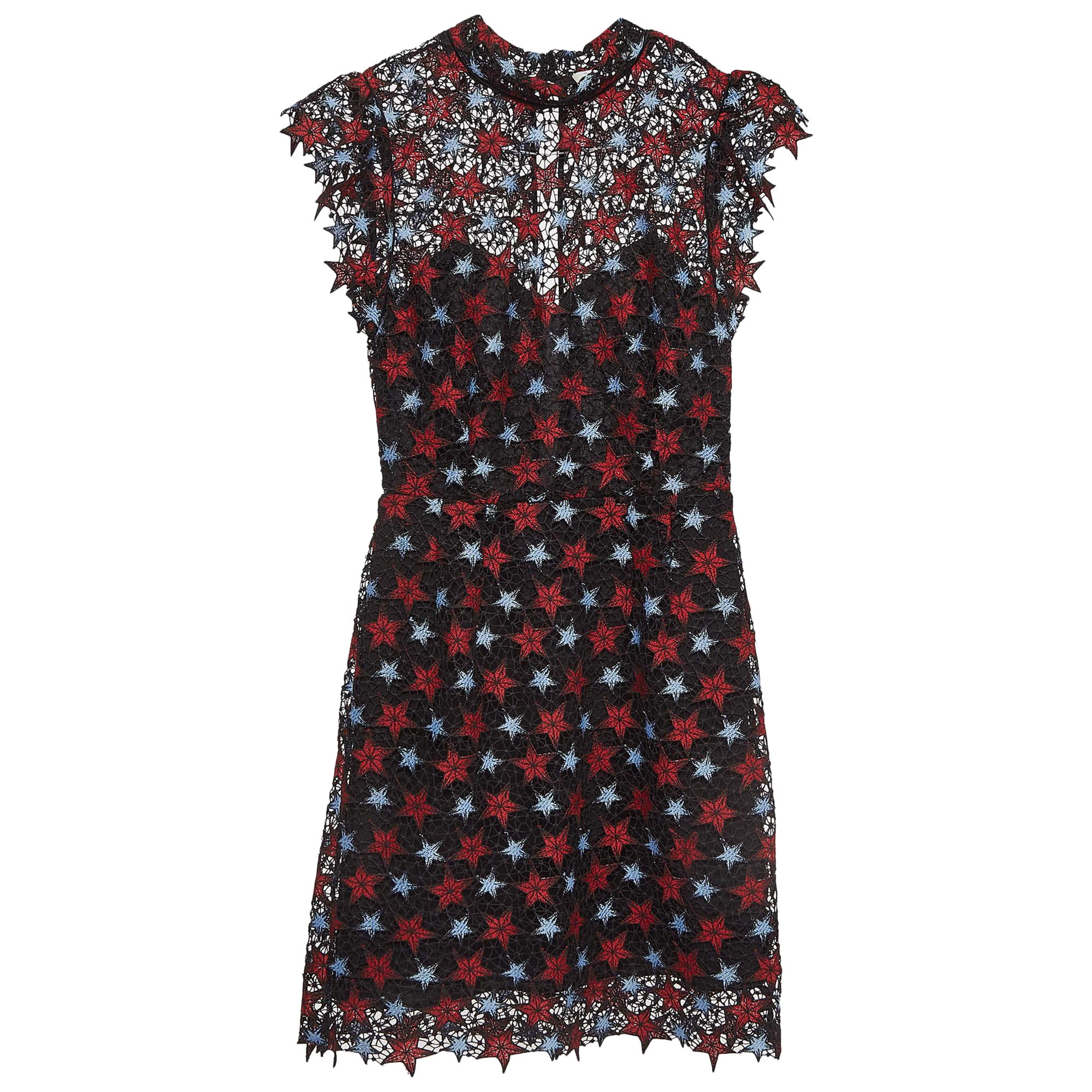 Sandro Black Star Lace Mini Dress M For Sale