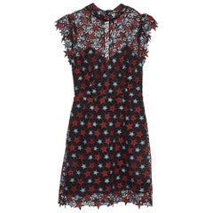 Sandro Black Star Lace Mini Dress M.