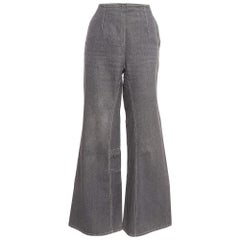 Chanel Grey CC Embellished Denim Flared Jeans L Vita 32"
