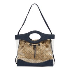 Chanel Navy Blue PVC and Denim 31 Shopping Bag