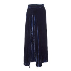 Roland Mouret Navy Blue Velvet Haxby Midi Skirt M