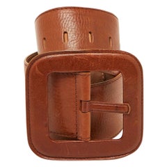 Michael Kors Brown Leather Wide Waist Belt XS