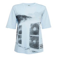 Kenzo - Tshirt in maglia di cotone stampata blu S