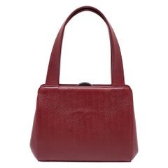 Chanel Red Caviar Leather CC Frame Bag