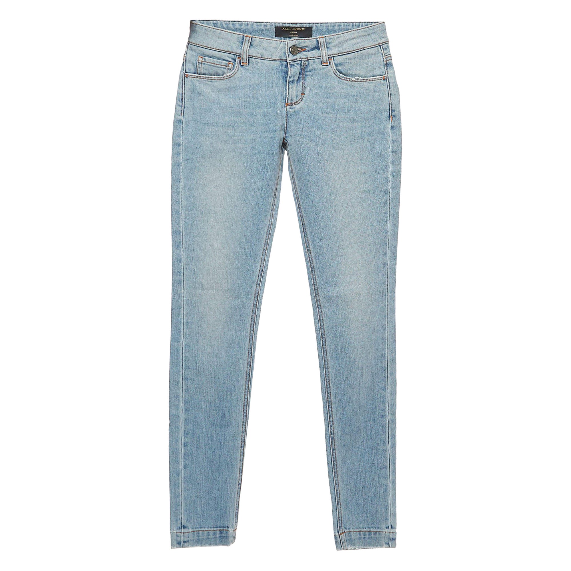 Dolce & Gabbana Vaqueros pitillo desgastados azul S Cintura 26