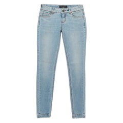 Dolce & Gabbana Blue Washed Distressed Denim Skinny Jeans S Waist 26"