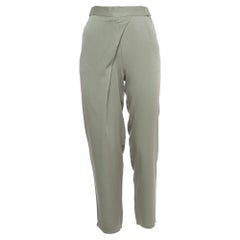 Armani Collezioni Pantalones de cintura elástica de crepé elástico gris S